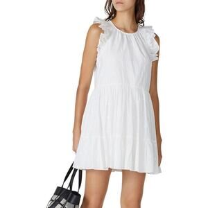 The Kooples Women's Babydoll Dress Size 2 White Sleeveless Cottagecore Fairy